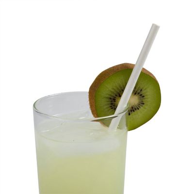 Edge Collections  - 7.75" - White Wrapped Jumbo Paper Straws! Image 1