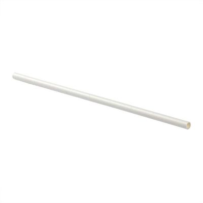Edge Collections  - 7.75" - White Wrapped Jumbo Paper Straws! Image 1