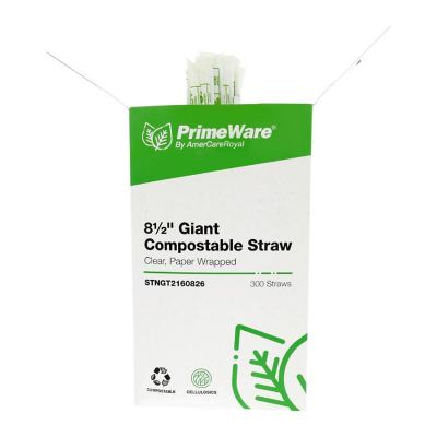 Edge Collections  - 8.5" - Clear - Giant Cellulosic Compostable Straws! Image 1