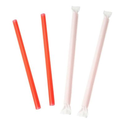 Edge Collections  - 85" - Colossal Red Paper Wrapped Straws! Image 1
