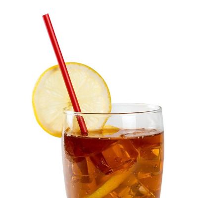 Edge Collections  - 9.5" - Jumbo Red Paper Wrapped Straws! Image 1