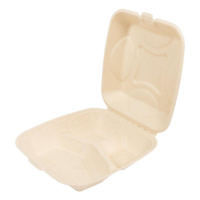 Edge Collections  - 9" x 9" x 3.19" - Large 3 Section Hinged Lid Containers! Image 1