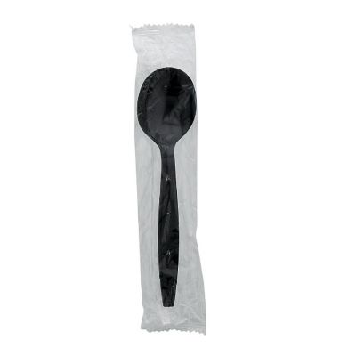 Edge Collections  - Black Individually Wrapped Soup Spoons! Image 2