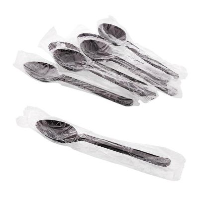 Edge Collections  - Black Individually Wrapped Teaspoons! Image 1