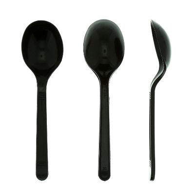 Edge Collections  - Black Polypropylene Soup Spoons! Image 1