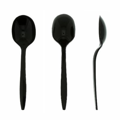 Edge Collections  - Black - Polypropylene Soup Spoons! Image 1