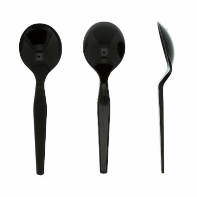 Edge Collections  - Black - Polystyrene Soup Spoons! Image 2