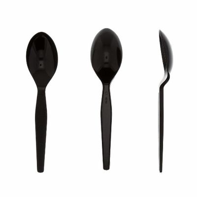 Edge Collections  - Black - Polystyrene Teaspoons! Image 1