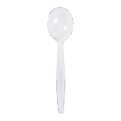 Edge Collections  - Bulk Heavy Clear Polystyrene Soup Spoons! Image 1