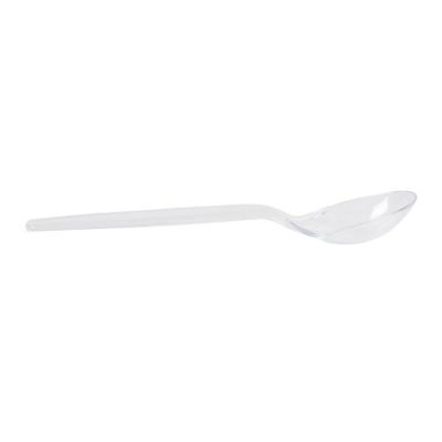 Edge Collections  - Bulk Heavy Clear Polystyrene Soup Spoons! Image 1