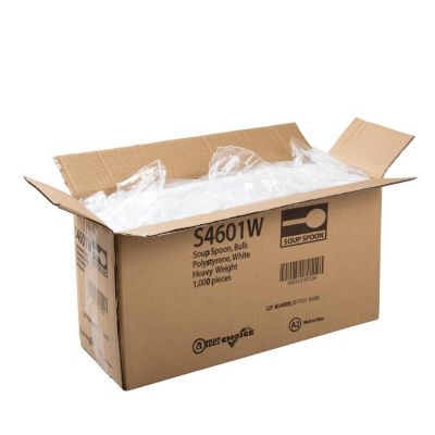 Edge Collections  - Bulk Heavy White Polystyrene Soup Spoons! Image 1