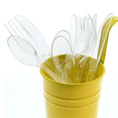 Edge Collections  - Clear - Polystyrene Forks-Spoons-Knives! Image 1