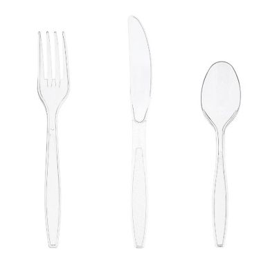 Edge Collections  - Clear - Polystyrene Forks-Spoons-Knives! Image 1