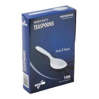 Edge Collections  - Clear Retail Boxed Polystyrene Teaspoons! Image 1