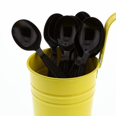 Edge Collections  - Heavy Black Polystyrene Soup Spoons! Image 1