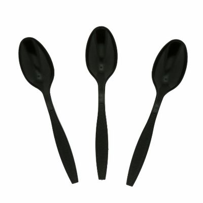 Edge Collections  - Heavy Black Polystyrene Teaspoons! Image 1