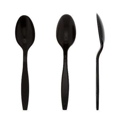 Edge Collections  - Heavy Black Polystyrene Teaspoons! Image 1