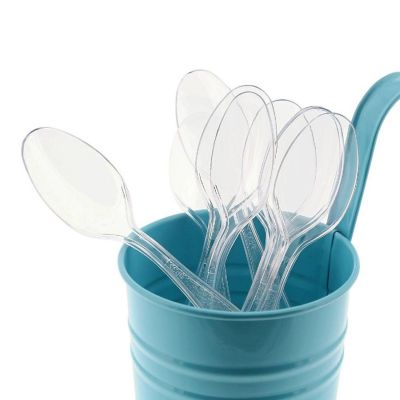 Edge Collections  - Heavy Clear Polystyrene Teaspoons! Image 1