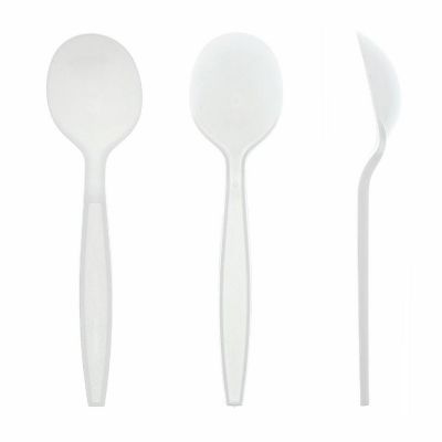 Edge Collections  - Heavy White Polystyrene Soup Spoons! Image 2