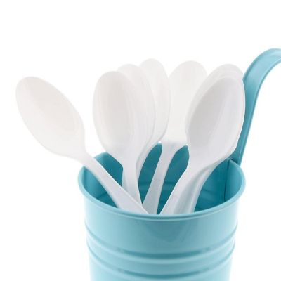 Edge Collections  - Heavy White Polystyrene Teaspoons! Image 1