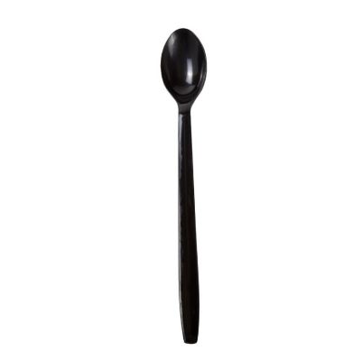 Edge Collections  - Medium Weight Black Polypropylene Individually Wrapped Soda Spoons! Image 2