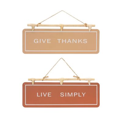 Edge Collections - Multicolor - Hanging Fall Sentiment Sign Orange Beige! Image 1