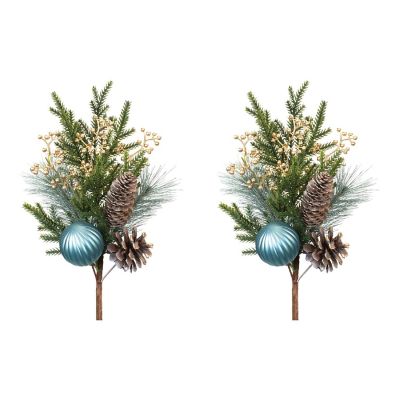 Edge Collections - Multicolor - Pine Spray With Ornament! Image 2