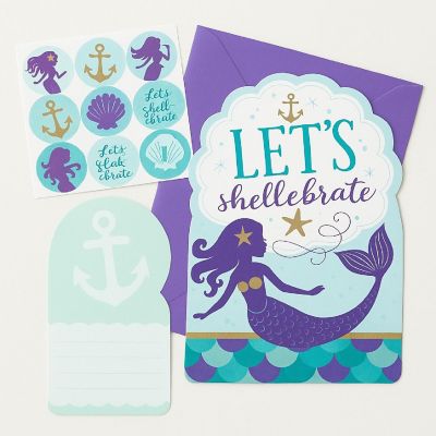 Edge Collections - Purple - Mermaid Postcard Invitations Image 2