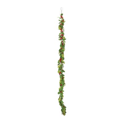 Edge Collections - Red with Green - Fabric Mistletoe String Garland! Image 1