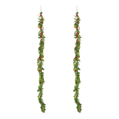 Edge Collections - Red with Green - Fabric Mistletoe String Garland! Image 2
