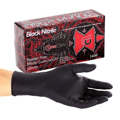 Edge Collections  - Small - Nitrile Black Widow Gloves (XS-Small)! Image 1