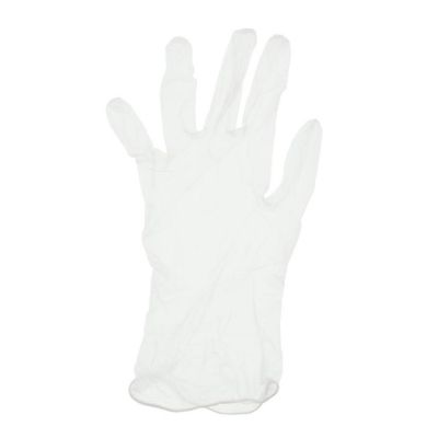 Edge Collections  - Small - White - Lightly-Powdered Vinyl Anchor Gloves! Image 2
