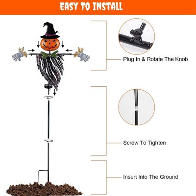 Edge Collections - Waterproof Iron Scarecrow Shape Solar Powered Stake Light Image 3