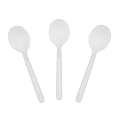 Edge Collections  - White Polypropylene Soup Spoons! Image 1