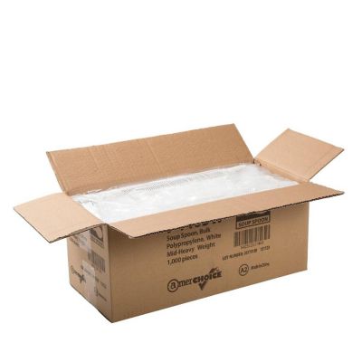 Edge Collections  - White Polypropylene Soup Spoon! Image 1