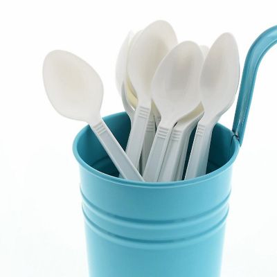 Edge Collections  - White Polypropylene Teaspoons! Image 1