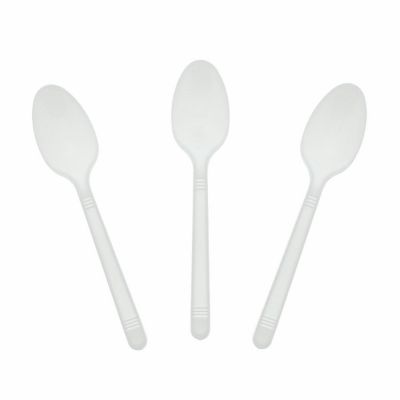 Edge Collections  - White Polypropylene Teaspoon! Image 1