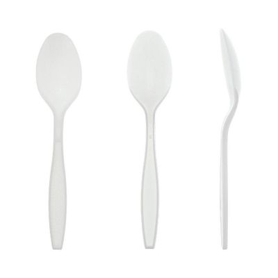 Edge Collections  - White Retail Boxed Polystyrene Teaspoons! Image 1