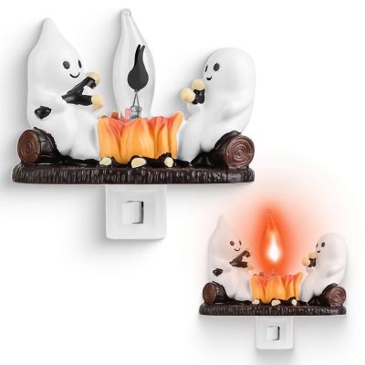 Edge Collections - White - Whimsical Ghost Campfire Night Light for Halloween Decor! Image 1