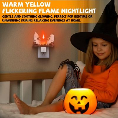 Edge Collections - White - Whimsical Ghost Campfire Night Light for Halloween Decor! Image 2