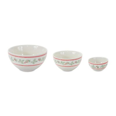 Edge Collections - White with Red - Stoneware Mistletoe Bowl! Image 1