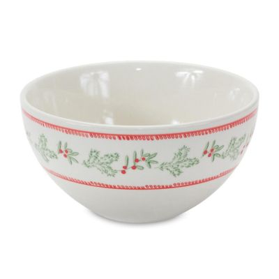 Edge Collections - White with Red - Stoneware Mistletoe Bowl! Image 2