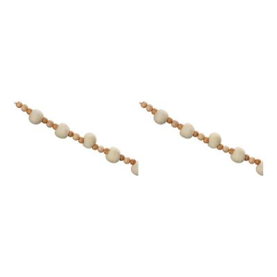 Edge Collections - White - Wood Beaded String Garland! Image 2