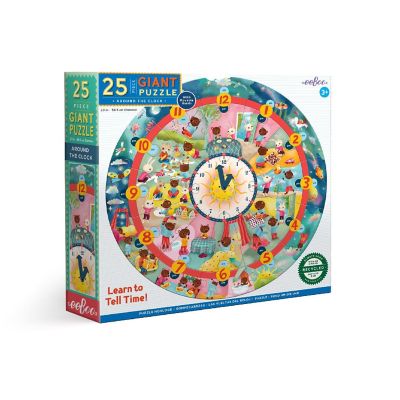Eeboo: Around The Clock Round Jigsaw Puzzle Image 1