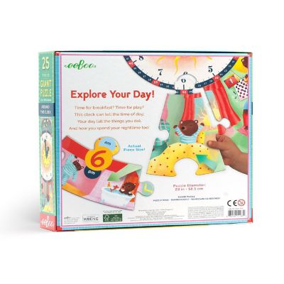 Eeboo: Around The Clock Round Jigsaw Puzzle Image 2