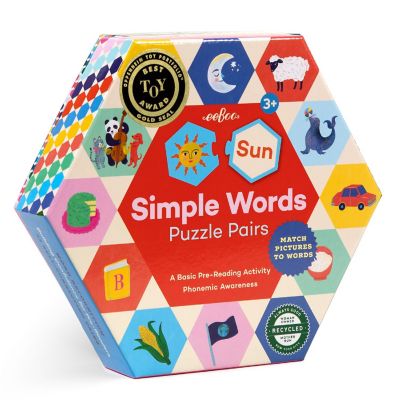 eeBoo Hexagon Puzzle Pairs &amp;#8211; Simple Words Educational Matching Game Image 1