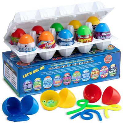 Egg-citing Smash and Squash Surprise Kit, 10 Pre Filled Easter Eggs with DIY Slime-Shake, Stretchy Strings, Squishy Sand Image 1