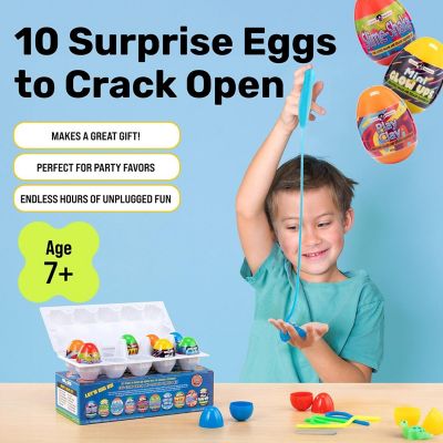 Egg-citing Smash and Squash Surprise Kit, 10 Pre Filled Easter Eggs with DIY Slime-Shake, Stretchy Strings, Squishy Sand Image 1