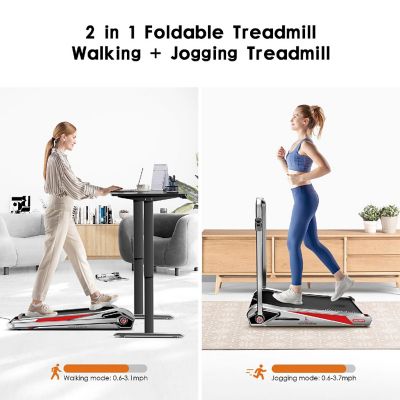 EGOFIT Walker Plus M1T -Cool Grey, 2-In-1 Folding Treadmill, Walking &amp; Jogging Image 1