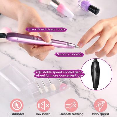 Electric Nail Drill Kit Nail File Brush Image 1